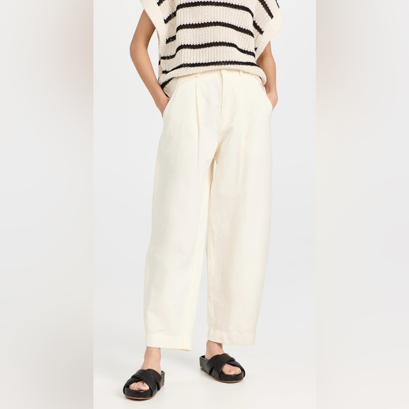 Apiece Apart Cream Wide-Leg Pants - Picture 1 of 4